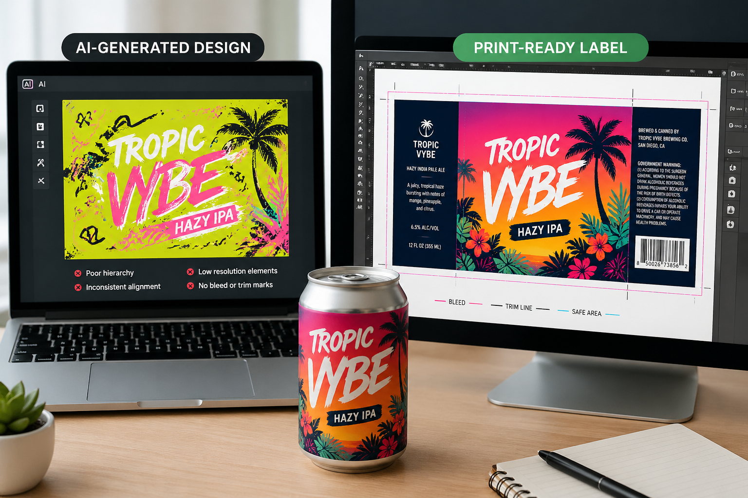 The Problem With “One-Click” AI Label Tools (And How to Turn AI Art Into a Print-Ready Label)